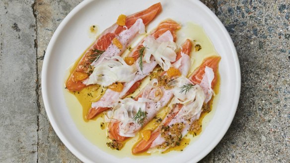 Trout with lardo.