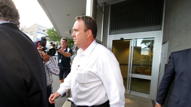 Gold Coast private investigator Mick Featherstone exits the Brisbane Watchhouse last year. 