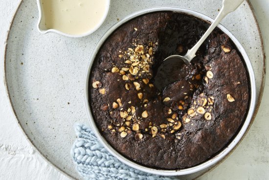 Don't skimp on the cream for this choc-banana pudding.