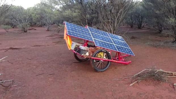 The solar panels that helped Sam complete his 1850km journey.