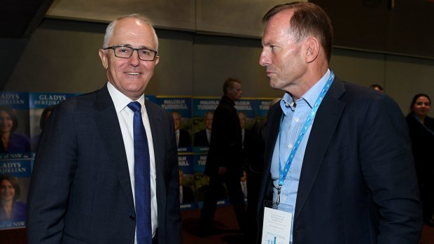 Cold War: Prime Minister Malcom Turnbull and his predecessor Tony Abbott.