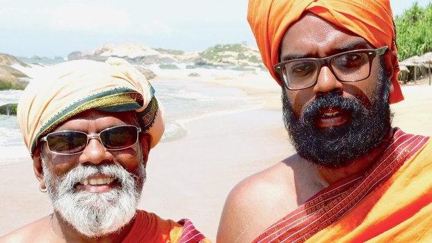 UK comedian Romesh Ranganathan (right) in <i>Asian Provocateur</i>, the BBC TV series that took him to Sri Lanka to find out about his roots.