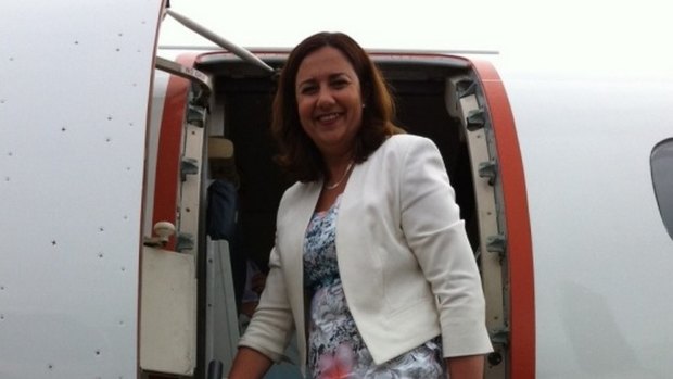 Opposition Leader Annastacia Palaszczuk prepares to leave Cairns for Townsville during the 2015 election campaign. 