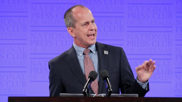 Journalist Peter Greste addresses the National Press Club on Thursday.