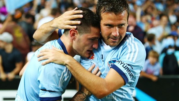 Use the space: Corey Gameiro and Milos Dimitrijevic will hope to take advantage of any space afforded to them in midfield. 