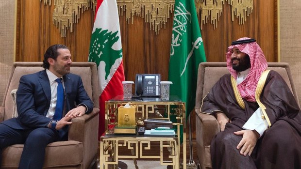 Saudi Crown Prince Mohammed bin Salman, with former Lebanese Prime Minister Saad Hariri.