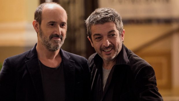 Ricardo Darin as Julian (right) and Javier Camara as Tomas in <i>Truman</i>.