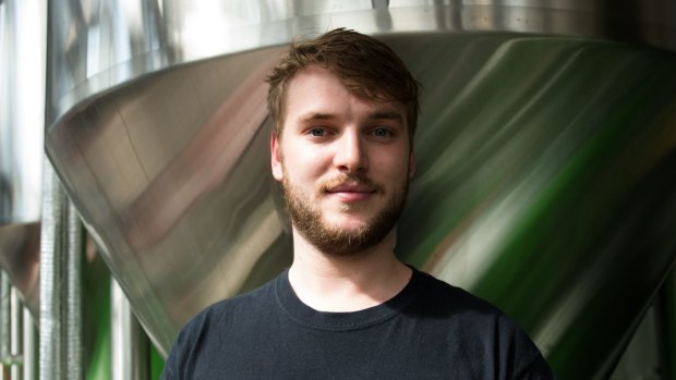 Student Rhys Raymond-Jones, at Rocks Brewing Co, says making his own beer during his internship was "a home brewer's dream".