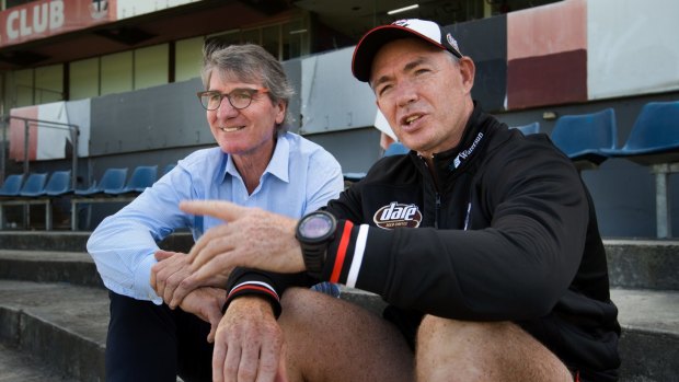 St Kilda great Barry Breen (left) with coach Alan Richardson.