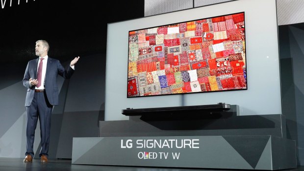 The incredibly thin LG signature OLED TV.