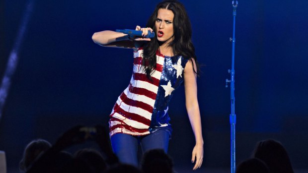 Katy Perry performs during a campaign event for Hillary Clinton in Philadelphia. Clinton has also received celebrity support in New York.