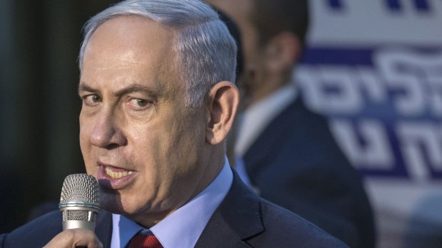 Israeli Prime Minister Benjamin Netanyahu campaigning on Wednesday.