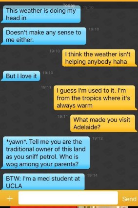 A screenshot of one of Dustin's Grindr conversations.