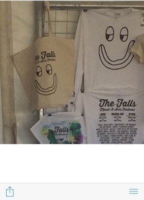 Melbourne designer Elena King has accused the Falls Music and Arts Festival of ripping off her design,The Moody Face shirt. 