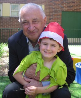 Dr George Sackelariou and his grandson Alex in 2004.