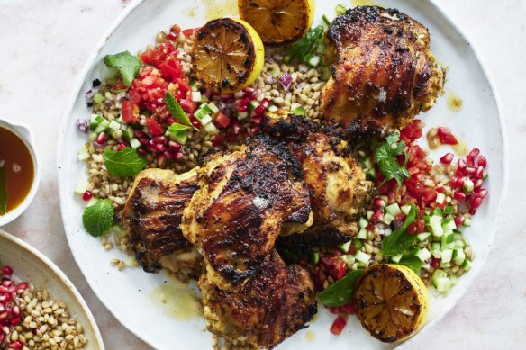Martini suggests serving this grilled chicken with a grain-style salad.