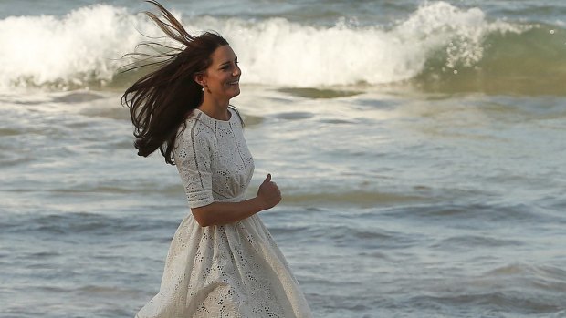 The Duchess of Cambridge enjoying the sun at Sydney's Manly Beach last year. 