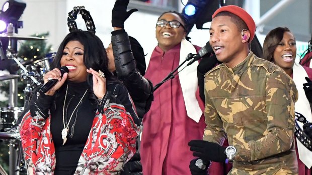 Kim Burrell and Pharrell Williams perform on NBC's Today in December.