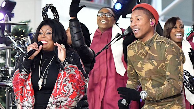 Kim Burrell and Pharrell Williams perform on NBC's Today in December.