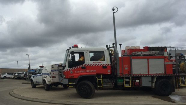 Emergency service crews attending a fire at the South Coast Correctional Centre at South Nowra.