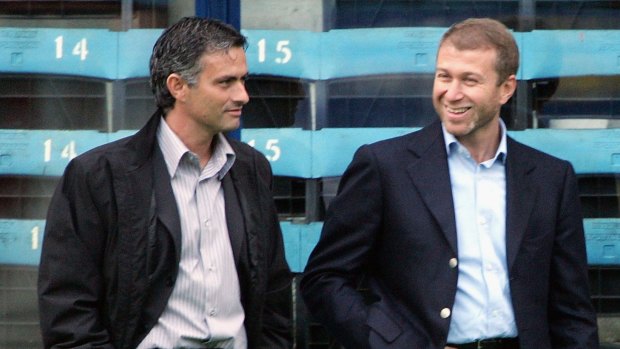 Oil baron Roman Abramovich, (right), made his fortune in Russia's Wild East during the Nineties. He now owns English soccer team Chelsea, managed by Jose Mourinho (left).