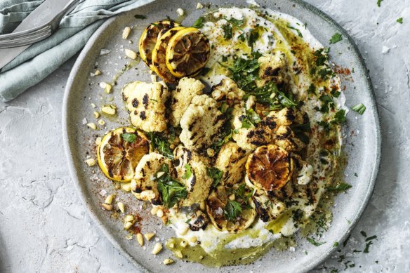 Hetty McKinnon's charred cauliflower salad with lemony whipped feta.