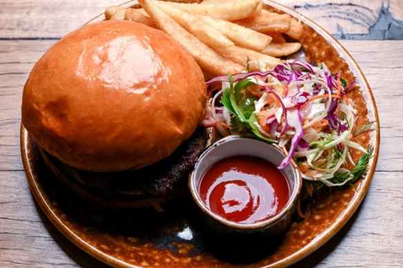 The signature burger is a fine example of the genre.