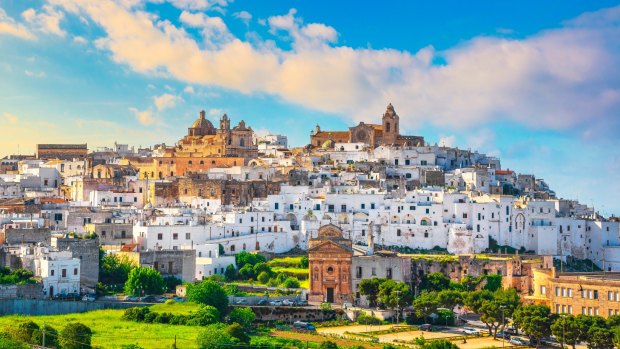 Ostuni, the largest of the so-called "White Cities", looks like a sugar-cube village transplanted from Greece's Cyclades Islands.
