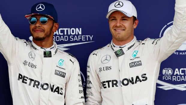 Top two qualifiers: Lewis Hamilton and Nico Rosberg.
