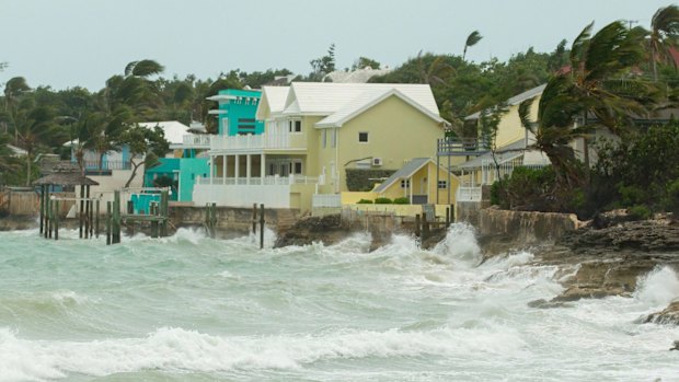 Rough seas start to pound the Florida coastline as Hurricane Irma moves through the Southern Bahama Islands.