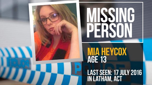 Police hold concerns for the welfare of Mia Heycox who was last seen by her family in Latham on Sunday.