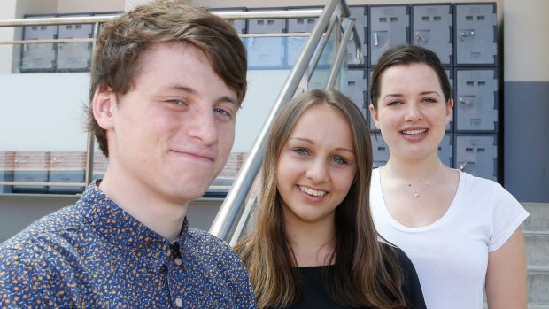 Redlands IB students Nicholas Van Weelde, 18, Madeleine Ossovani, 16, and Grace Crawford-Smith, 18.