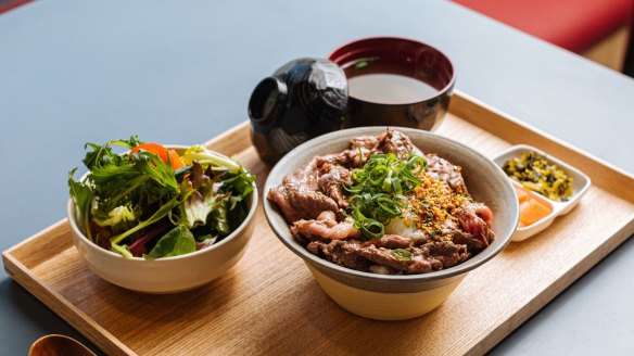 Pick and mix from 20 varieties of Japanese donburi (rice bowl dish).

