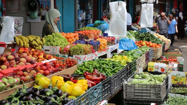 A market in Acre, Israel.