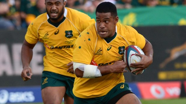 Try time: Wallabies prop Scott Sio scored his first try in 23 Tests in the loss to the Springboks.