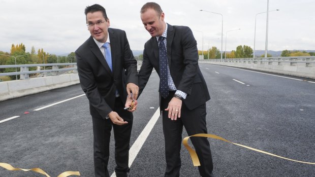 The Majura Parkway being opened to traffic in April.