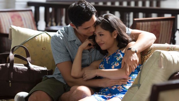  Henry Golding, left, is the very rich Asian Nick Young, and Constance Wu is his girlfriend Rachey Chu.