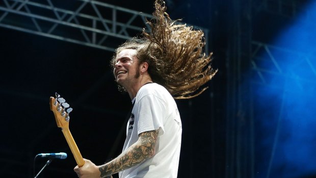 Luke Henery of Violent Soho performs on stage at Splendour In the Grass in 2014 on July 26, 2014.