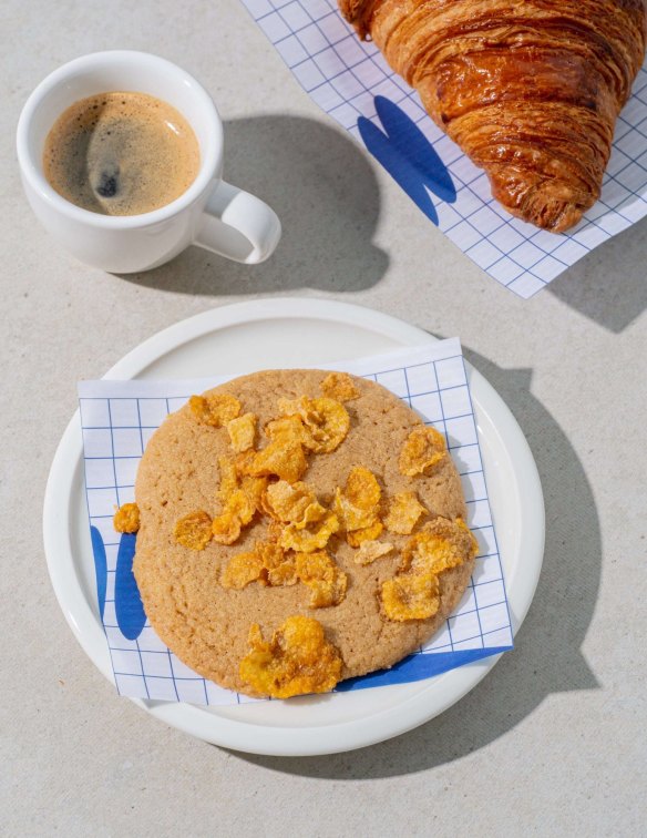Cornflake cookie, croissant and espresso.