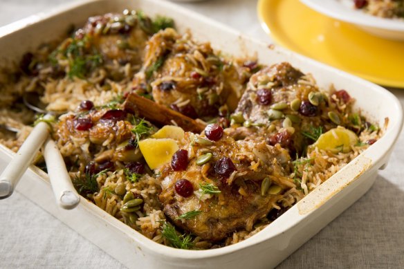 Family dinner: Substitute the chicken for quail if you prefer.