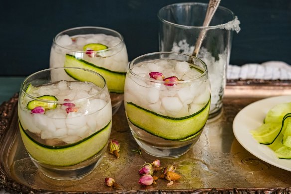 Cucumber rose gin spritz. 