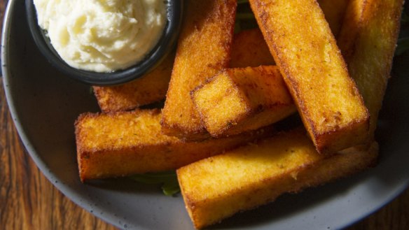 Fried polenta chips.