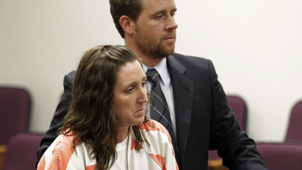 Megan Huntsman arrives in court Monday in Provo, Utah.