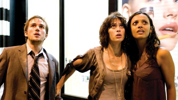           
From left, Rob  (Michael Stahl-David), Marlena (Lizzy Caplan) and Lily (Jessica Lucas) on the  run from a terrorizing monster in the film  Cloverfield.