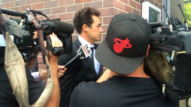 Nick Lindahl outside Burwood Local Court in January.