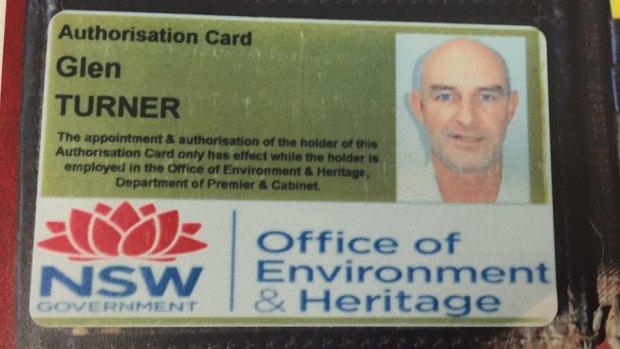 Glen Turner's Office of Environment and Heritage identity card.