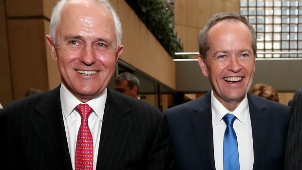 The competitors: Prime Minister Malcolm Turnbull and Opposition Leader Bill Shorten