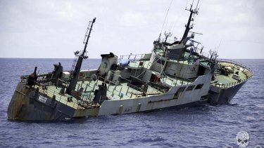 The poaching vessel Thunder sinks in suspicious circumstances.