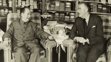 Gough Whitlam meets Chinese leader Chairman Mao Zedong in Beijing in 1973.