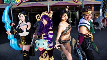 League of Legends eSports fans dress up in cosplay.